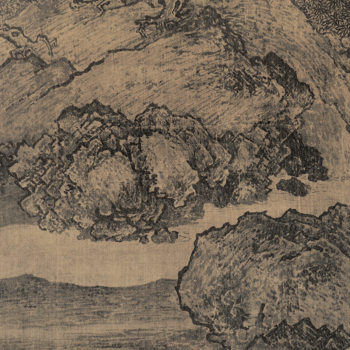 溪山行旅图（局部）    宋  范宽  轴  绢本墨笔  206.3×103.3cm  台北故宫博物院藏